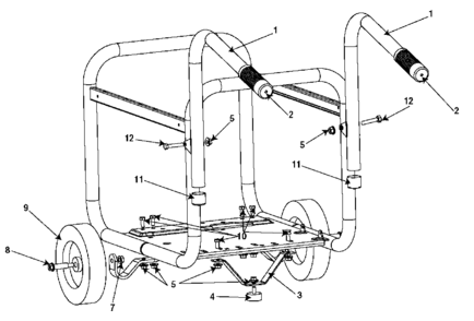 Default Diagram and Parts List for GAP62 Type 1 Porter Cable Lawn Tractor Accessories